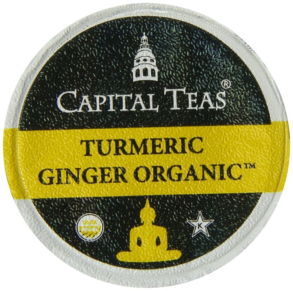 Capital Teas Turmeric Ginger Organic Tea, Keurig Cups, 12 Count N19
