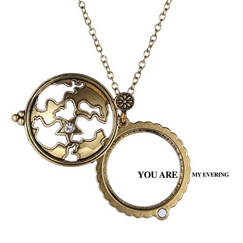 GRANDMA Gift Vintage Gold Magnifying Glass Round Pendant Sweater Chain Necklace