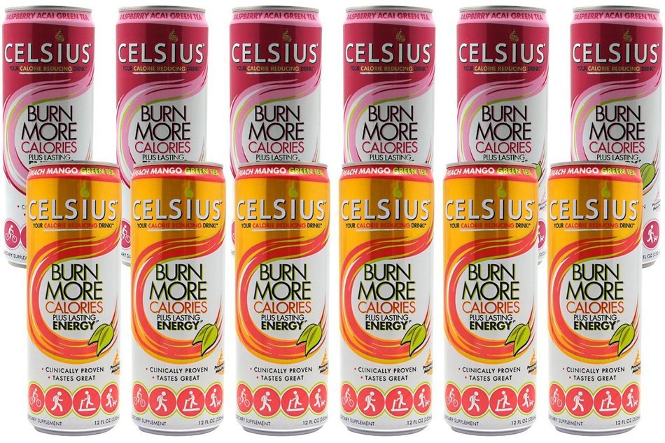 Celsius Green Tea, Peach Mango, 12 Ounce (Pack of 12) N50