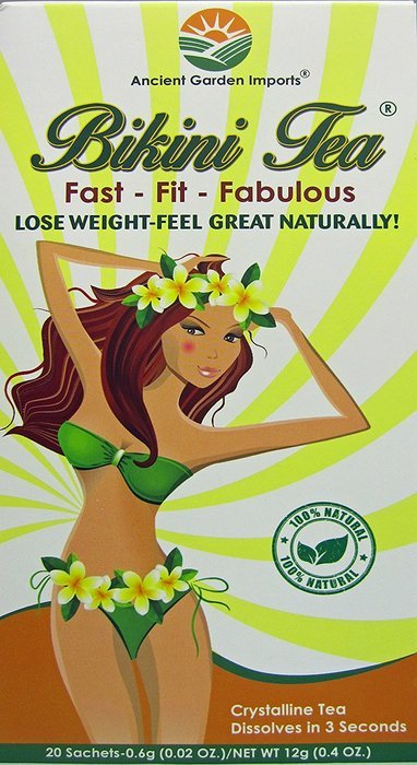 Bikini Tea: Weight Loss, Diet, Slimming, Reduce Bloating, Appetite Suppressing,100% Organic, 20 Sachets