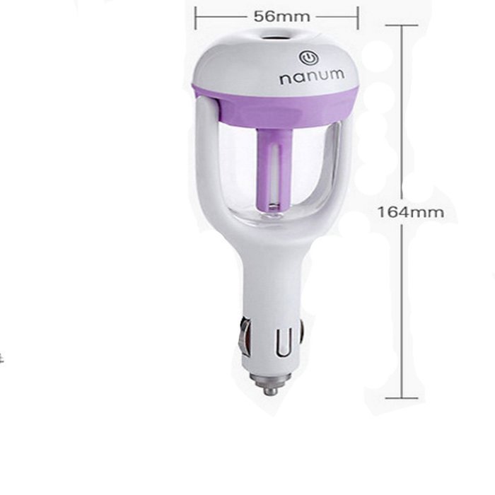 Mini Watered Car Humidifier Cool Mist Humidifier Cooling Atomizing liquid drop of water (purple)