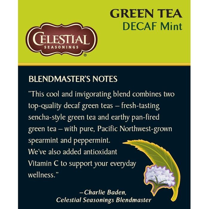 Celestial Seasonings Decaf Mint Green Tea, 20 Count (Pack of 6)
