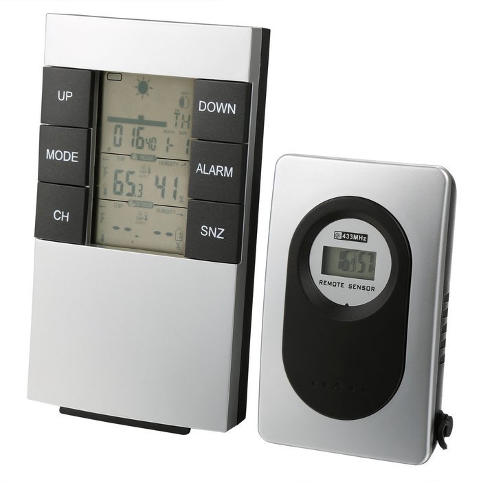 Eshion Wireless Connection Indoor Outdoor Humidity Temperature Clock Weather Station N6