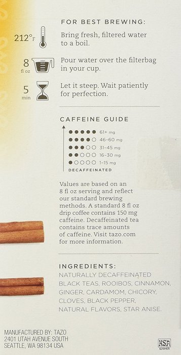 Tazo Awake English Breakfast -20-Count Tea Bags (Pack of 6) N11