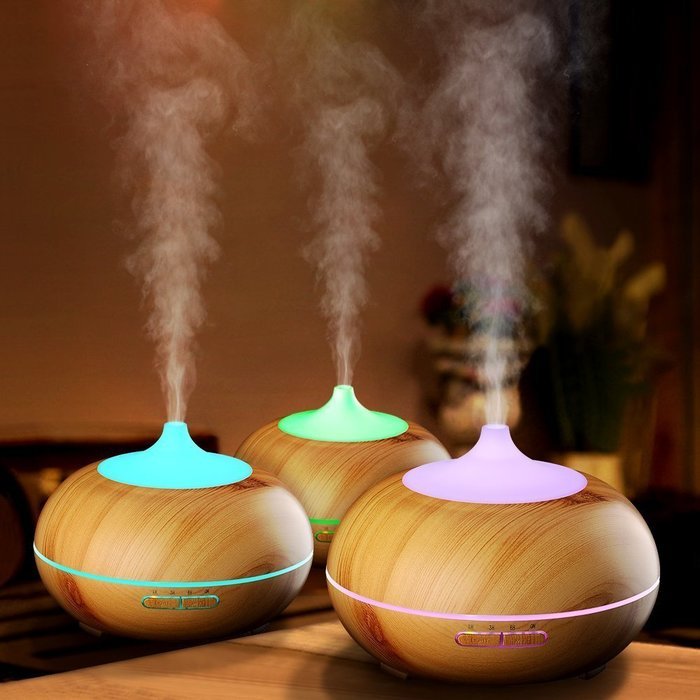 Scenic 300ml Aroma Essential Oil Diffuser, Wood Grain Ultrasonic Cool Mist Humidifier for Office Home Bedroom... N5