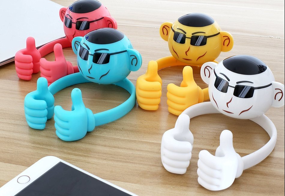 Portable Rechargeable Wireless Waterproof Bluetooth Speaker Lovely Rotation Like Brother Stands Holding Compatible... N4