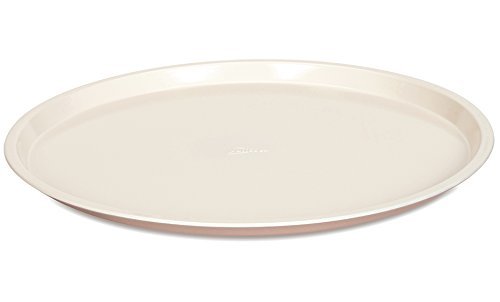 Patisse 03330 Ceramic Round Pizza Pan with Non-Stick Surface, Cream/Copper