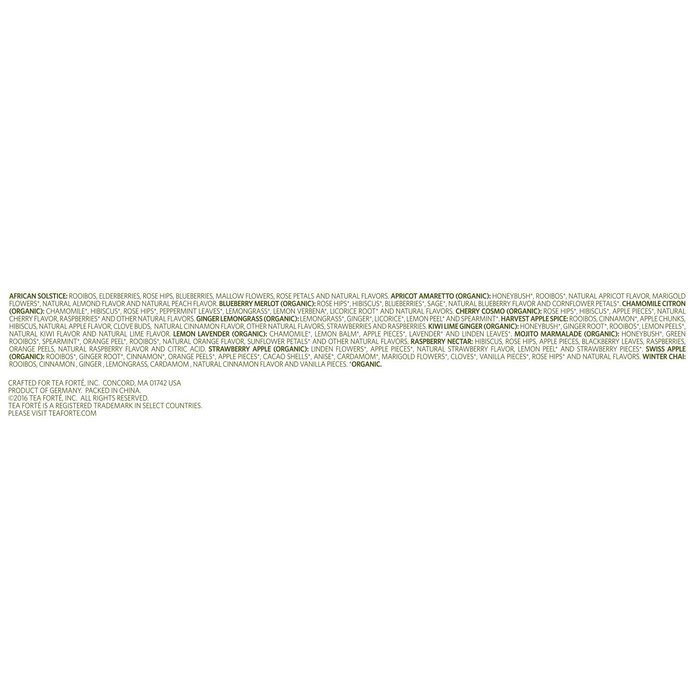 Tea Fort&eacute; SINGLE STEEPS Loose Leaf TEA CHEST, 28 Different Single Serve Pouches - Black Tea, Green Tea, White... N7