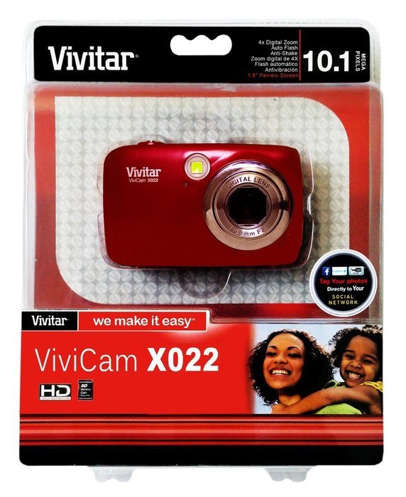 Vivitar X022 10.1MP Digital Camera 4x Zoom - Royal Red - New - Retail Packaging N2