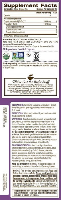 Traditional Medicinals Organic Smooth Move Peppermint Tea, 16 Tea Bags N2