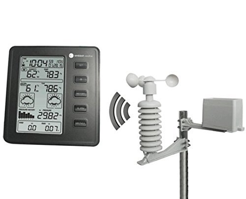 Ambient Weather WS-1075 Wireless Home Weather Station with Atomic Time/Temperature/Humidity/Wind Speed & Rain N2