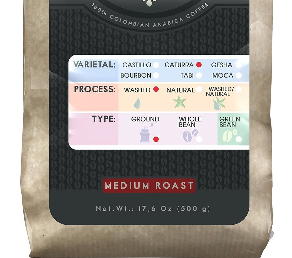 Laderas del Tapias Castillo Natural Whole Bean Colombian Coffee N21