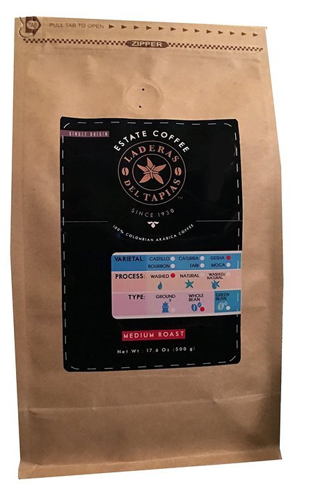 Laderas del Tapias Castillo Natural Whole Bean Colombian Coffee N22