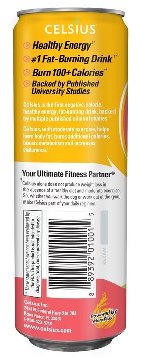 Celsius Green Tea, Peach Mango, 12 Ounce (Pack of 12) N60
