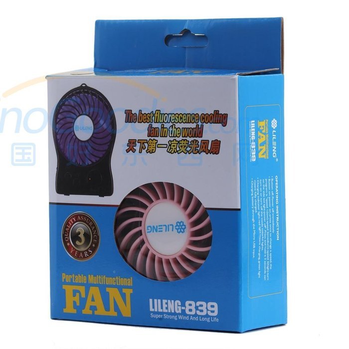 Lileng 839 Desktop Fan for Chlidren USB Charging&lithium Battery Power Supply 3 Speeds Mini Portable Fan
