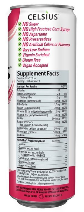Celsius Green Tea, Peach Mango, 12 Ounce (Pack of 12) N61