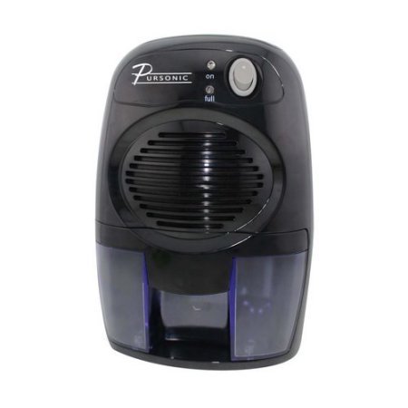 Pursonic DHM200 Compact Dehumidifier | Spill-Proof Reservoir, Black