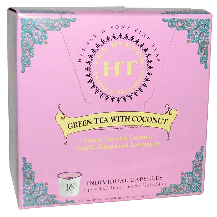 Harney and Sons Green Tea with Coconut and Ginger Capsules, 16 Count