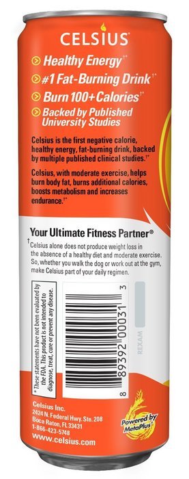 Celsius Green Tea, Peach Mango, 12 Ounce (Pack of 12) N71