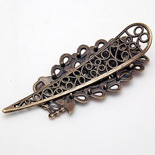 Vintage Girls Women Crystal Rhinestone Peacock Hair Barrette Clip Hairpin 1pcs