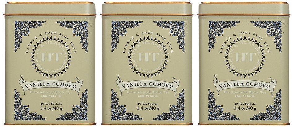 Harney & Sons Fine Teas Vanilla Comoro Tin - 20ct Sachets (Pack of 3) N2