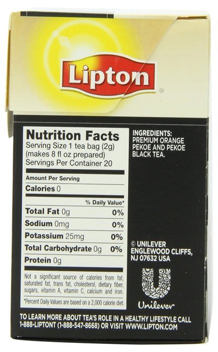 Lipton Black Tea, Black Pearl Pure Long Leaf 20ct, 1.4 OZ (Pack of 6)