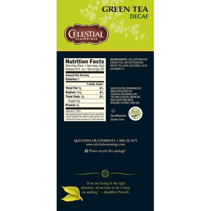 Celestial Seasonings Decaf Mint Green Tea, 20 Count (Pack of 6) N8