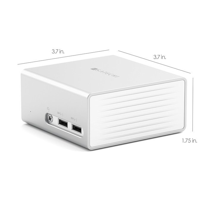 Satechi Aluminum Mini Universal Docking Station with Dual Video Outputs for Windows 10, 8.1, 8 & 7 (4K HDMI and...