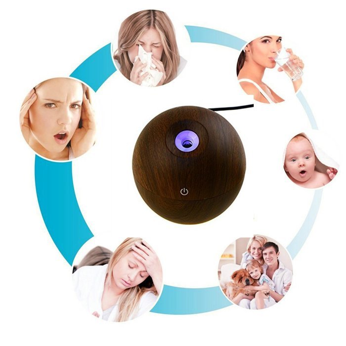 NIUDB Mini Aroma Diffuser Mist Maker Essential Oil Ultrasonic Humidifier Ionizer Atomizer with USB Lamp N4