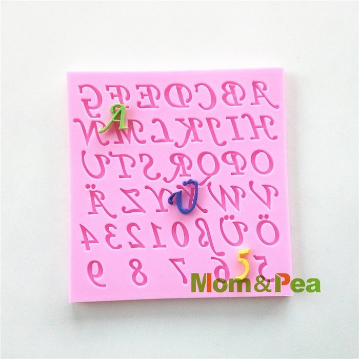 Mom&pea 0520 Numbers & Letters Shaped Silicone Mould for Fondant Cake Sugar Paste Cake Decoration 3d Cake Toppers... N3