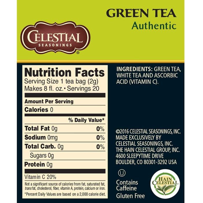 Celestial Seasonings Decaf Mint Green Tea, 20 Count (Pack of 6) N16