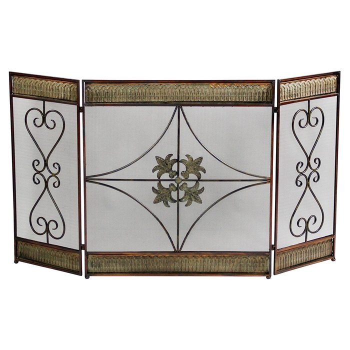 Fireplace Screen of Durable Metal w/ 3 Panels Ideal for Home Decoration N4