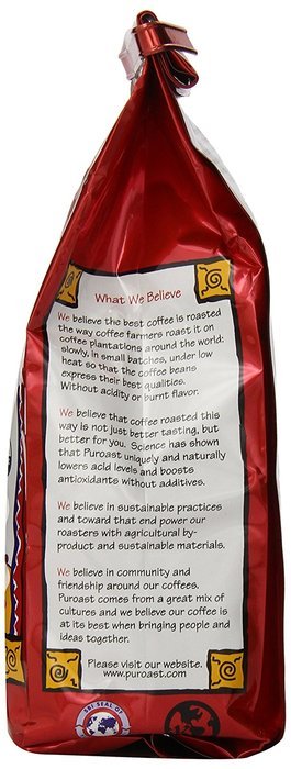 Puroast Low Acid Coffee Organic French Roast Ground Coffee, 12 Ounce Bag N4