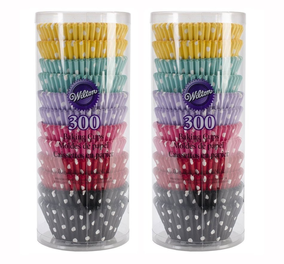 Wilton 415-2286 300 Count Polka Dots Standard Baking Cups N3