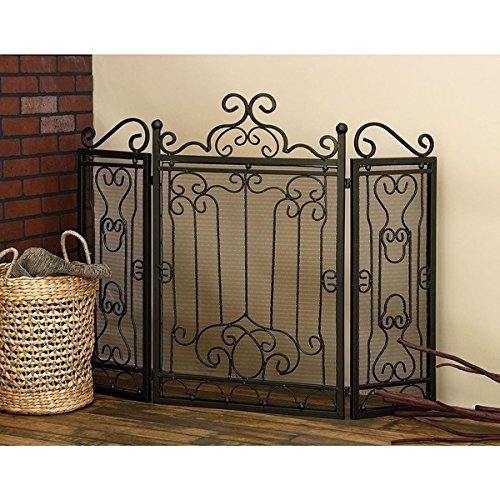 Unique Black Design Bronze Three Panel Fireplace Screen Give Your Home The Perfect Finishing Touch Provide Your...