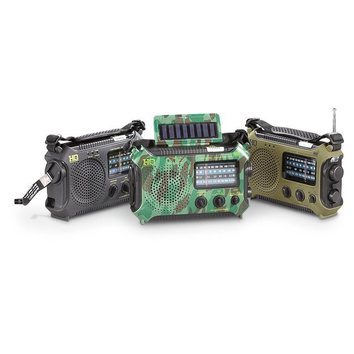 HQ ISSUE Multi-Band Solar / Dynamo Radio, OLIVE DRAB