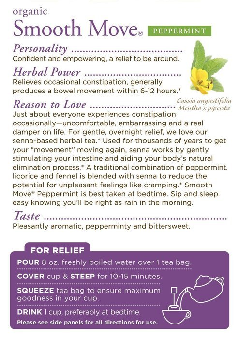 Traditional Medicinals Organic Smooth Move Peppermint Tea, 16 Tea Bags N3