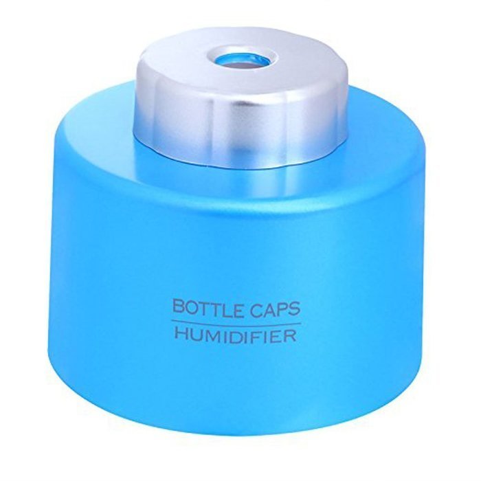 CTKcom Mini Portable Bottle Cap Air Humidifier with USB Cable for Office Home, Blue
