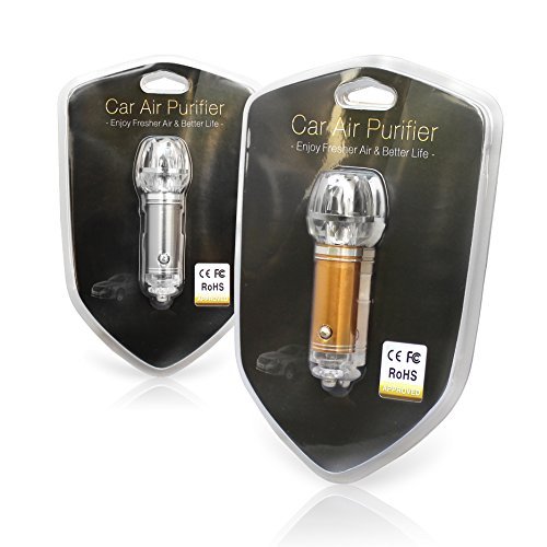New Model! iBreze Silver Car Air Purifier Ionizer JO-6281, Eliminate Bad smell from cigarette, pets and more -... N2