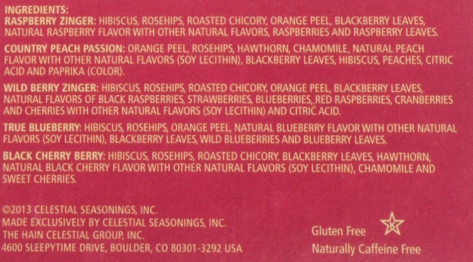 Celestial Seasonings Fruit Tea Sampler, 18 Count N2