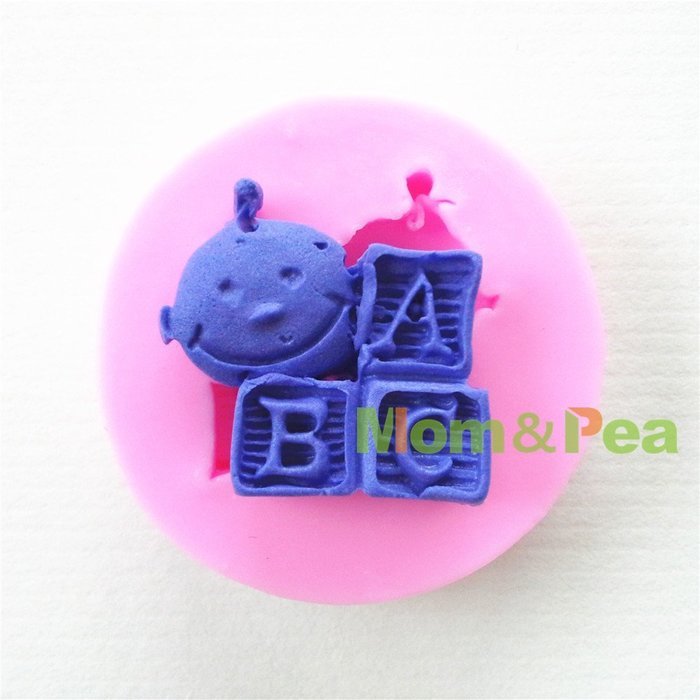 Mom&pea 0653 Mini Baby & ABC Shaped Silicone Mould for Fondant Cake Sugar Paste Cake Decoration 3d Cake Toppers... N3