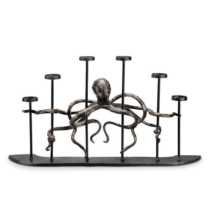 Viridian Bay Octopus Fireplace Candelabra N2