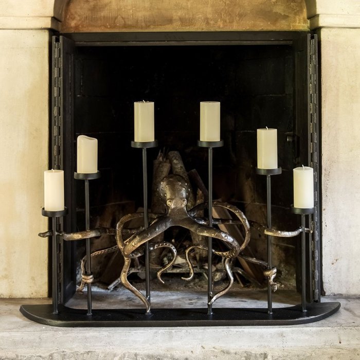 Viridian Bay Octopus Fireplace Candelabra N3