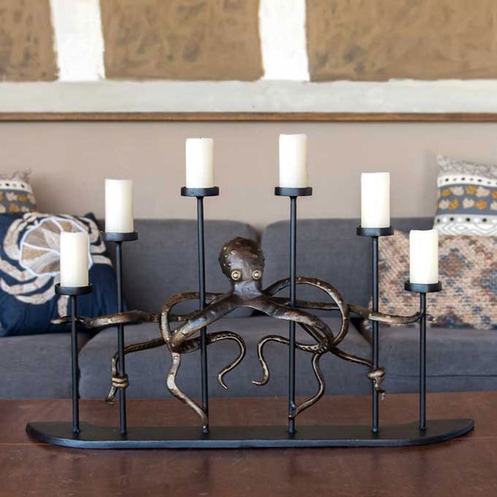 Viridian Bay Octopus Fireplace Candelabra N4