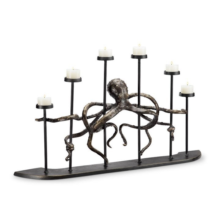 Viridian Bay Octopus Fireplace Candelabra N5