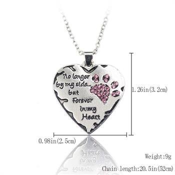 Xmas Love Wedding Crystal Cat Dog Pet Paws Claw Footprint Heart Pendant Necklace N2