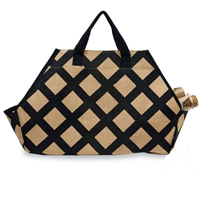 Jute Log Carrier - Black N2