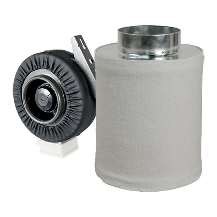 Fan Filter Combo, 6" Inline Fan & 6" x 14" Hydroponic Filter