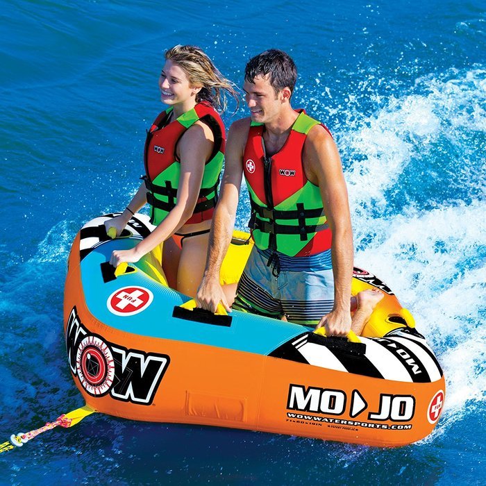 WOW World of Watersports, 16-1060, Mojo 1 or 2 Person Towable Tube, Front and Back Tow Points N3