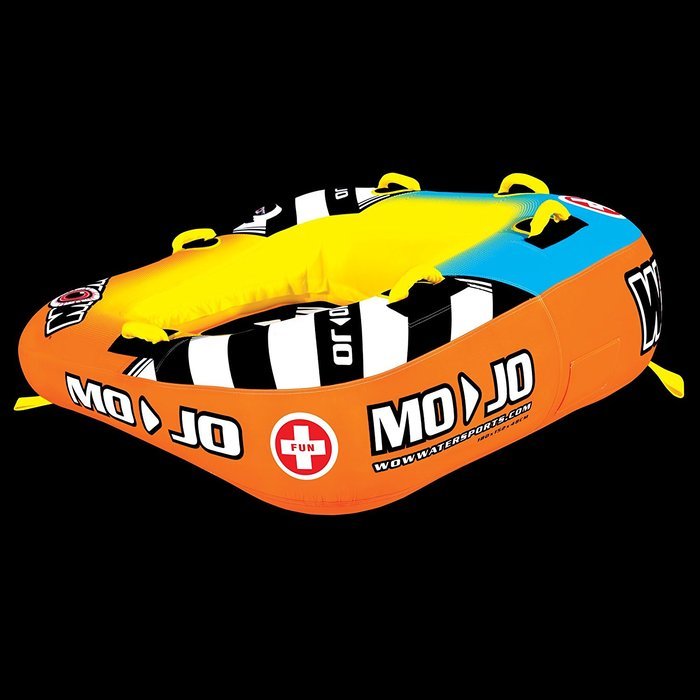 WOW World of Watersports, 16-1060, Mojo 1 or 2 Person Towable Tube, Front and Back Tow Points N5